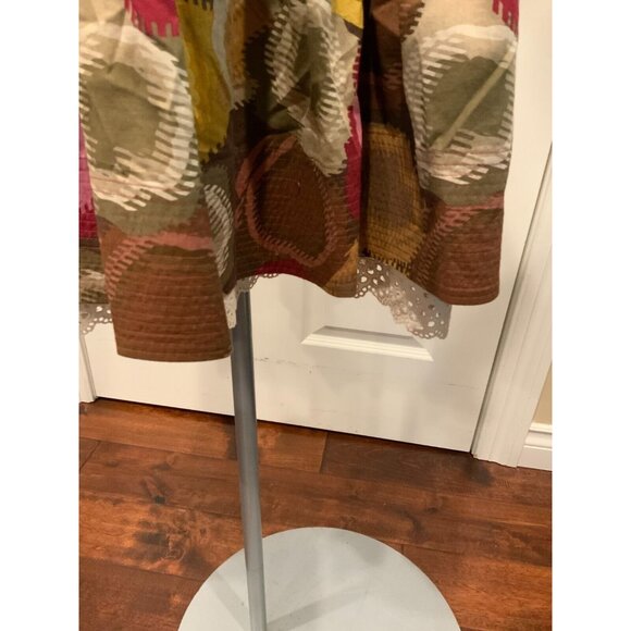 BCBG Max Azria Multicolor Circle Print Strapless Dress With Tie Belt, Size 4 - Picture 4 of 7